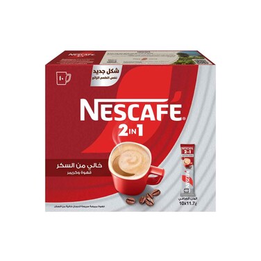 Nescafe 2In1 Classic Sugar Free Coffee and Creamer  11.7gx10 Pieces