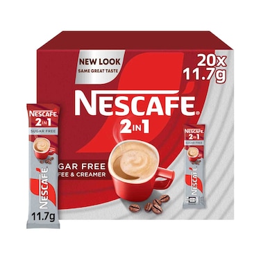 مزيج قهوة نسكافيه 2 في 1 بدون سكر 11.7 جرام × 20 قطعة