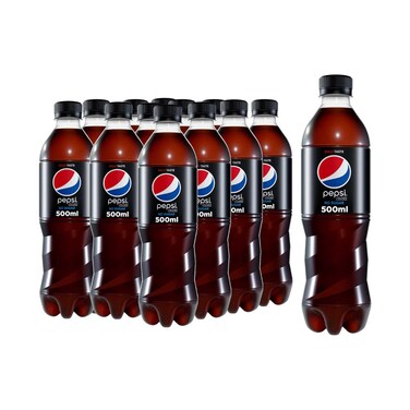 Pepsi Black Zero Sugar Carbonated Drink Pet 500mlx12 Pieces