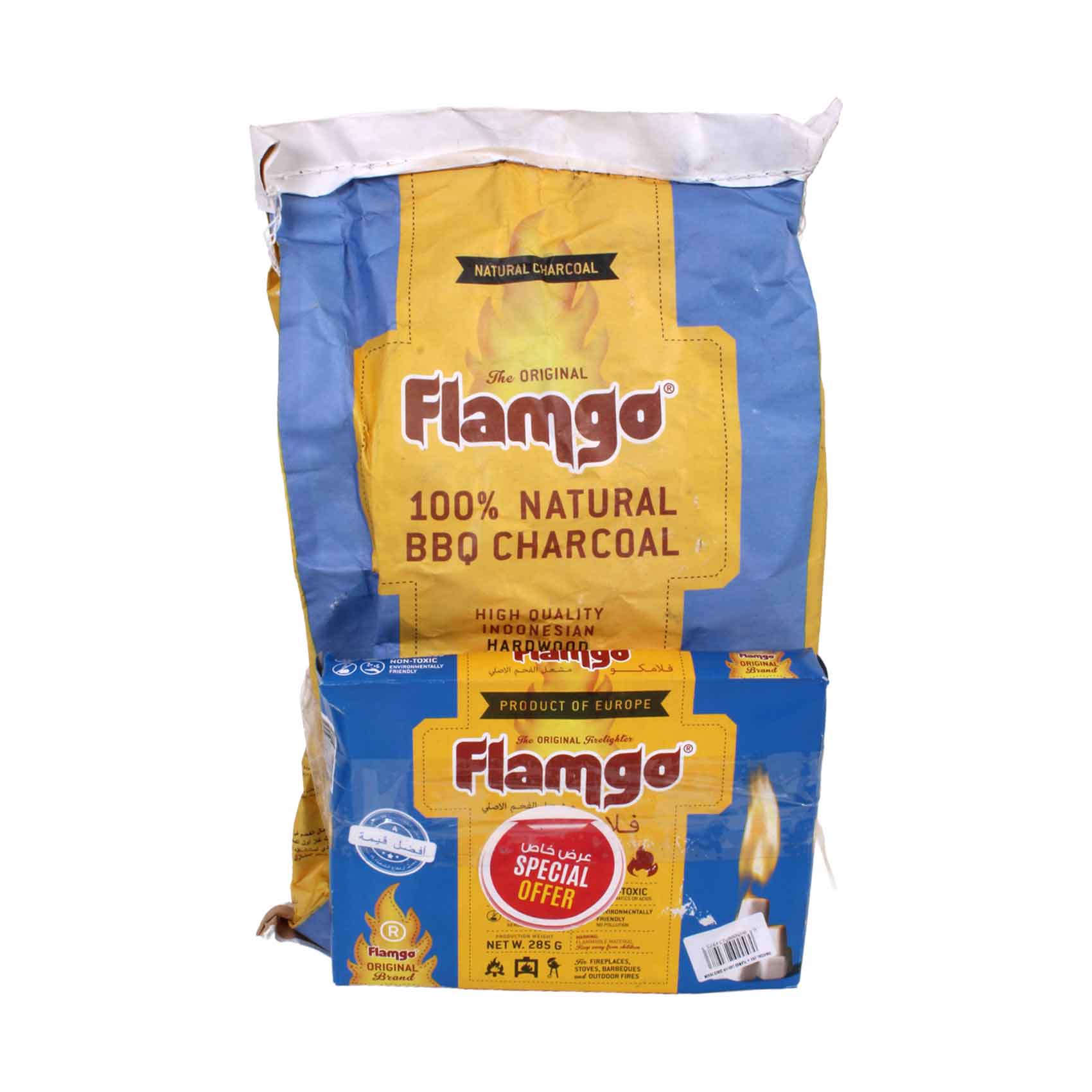 Flamgo Charcoal 2Kg+ Lgtr Cube 285g