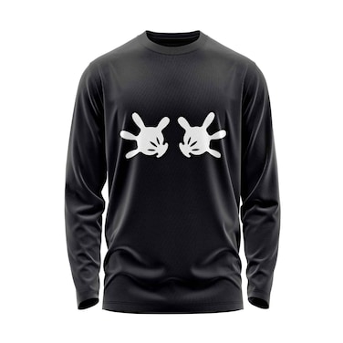 Mickey LS Tee Extra Extra Large Black Cotton