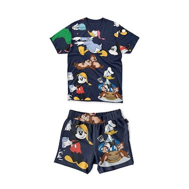 Mickey Pajamas Small Navy All over print graphic