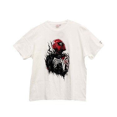 بيتر باركر قميص بياقة دائرية سبايدر مان - مقاسات منوعة، أبيض