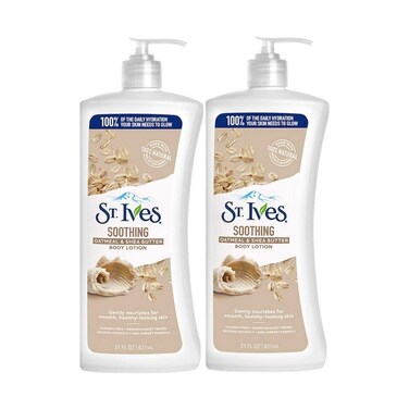 لوشن الجسم المهدئ من سانت آيفز بالشوفان وزبدة الشيا 620 مل × قطعتين