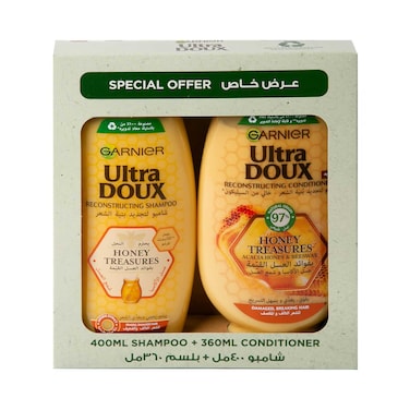 Garnier Ultra Doux Reconstructing Honey Treasure Shampoo 400ml &amp; Conditioner 360ml