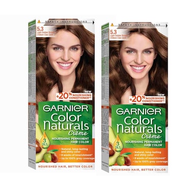Garnier Hair Color Natural Cr&egrave;me 5.3 Light Golden Brown 2 Pieces