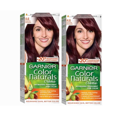 Garnier Hair Color Natural Cr&egrave;me 4.6 Burgundy 2 Pieces