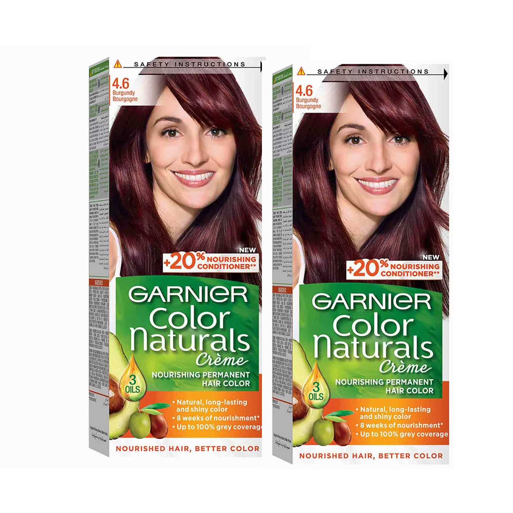 Garnier Hair Color Natural Crème 4.6 Burgundy 2 Pieces
