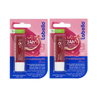 Labello Lip Balm With Pomegranate Shine 4.8gx2 Pieces