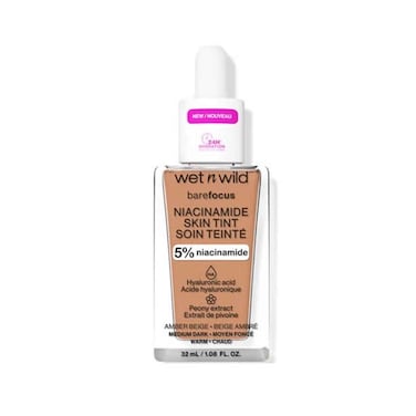 Wet n Wild Bare Focus Niacinamide Skin Tint In Shade Amber Beige 32ml