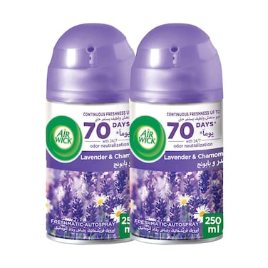 Air Wick Automatic Air Freshener Spray Refill Lavender &amp; Chamomile Scent 250mlx2 Pieces