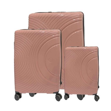 مجموعة حقائب لوزو 3 قطع باللون الوردي الداكن