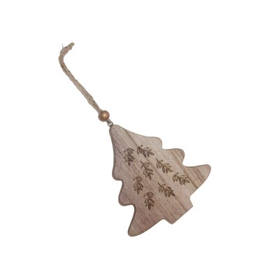 زينة موسمية شجرة خشبية 11 سم باللون البرتقالي