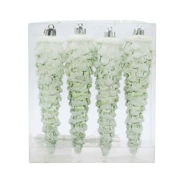 Seasonal Icicle Orn Set 4 3X3X13.5cm Assorted