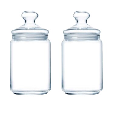 طقم برطمانات سعة 1 لتر مكون من قطعتين