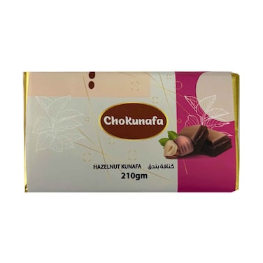 ChoKunafa Hazelnut Kunafa Chocolate Bar 210g
