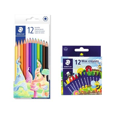 أقلام تلوين ستيدلر 12 قطعة، شمع 12 قطعة