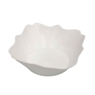 Abelplast White Flower Shape Bowl 9 Inches