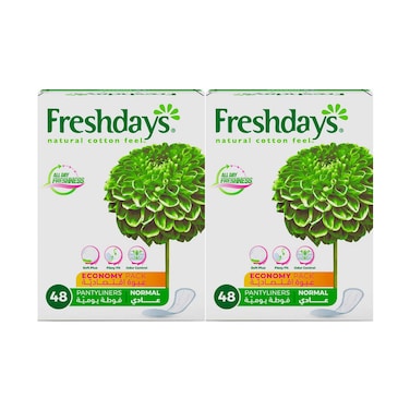 سانيتا فريش دايز عبوة اقتصادية عادية 48 قطعة عبوة من قطعتين