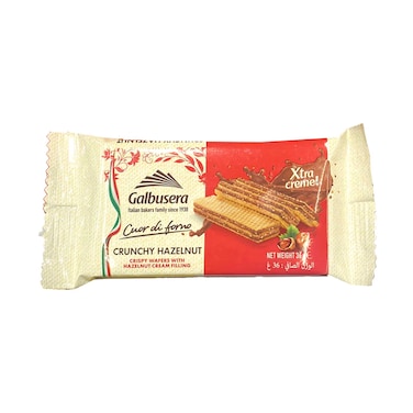 Galbusera Crunchy Hazelnut Crispy Wafers With Hazelnut Cream Filling 36g