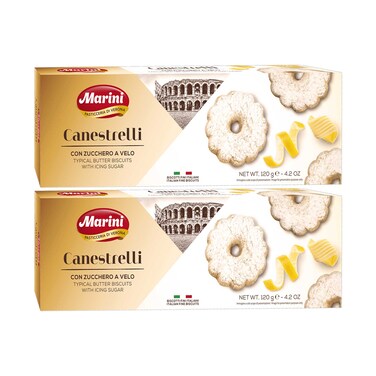 Marini Canestrelli Typical Butter Biscuits With Icing Sug 120gx2 Pieces