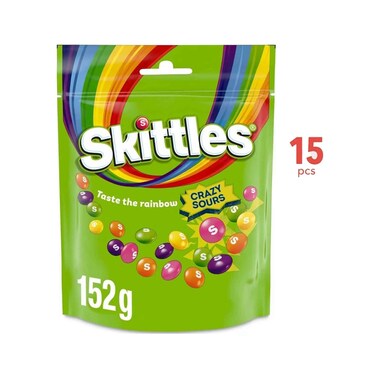 Skittles Crazy Sour Candies 152gx15 Pieces