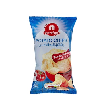 كارفور رقائق البطاطس بالكاتشب 170 جرام