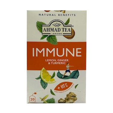 Ahmad Tea Immune With Lemon,  Ginger &amp; Turmeric 1.5gx20 Tea Bags
