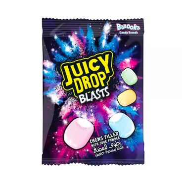Bazooka Juicy Drop Blasts Chews Filled With Sour Powder 45g