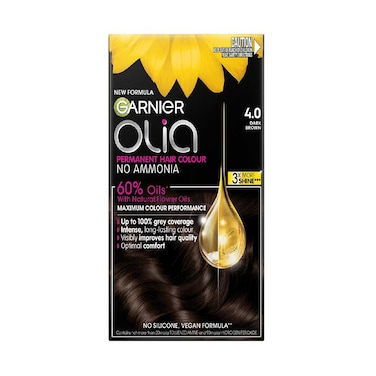 Garnier Olia No Ammonia Permanent Hair Color Dark Brown 4.0