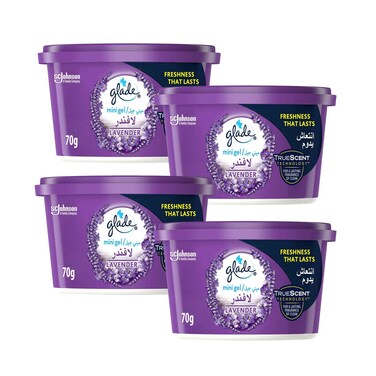 Glade Mini Gel Lavender 70gx4 Pieces