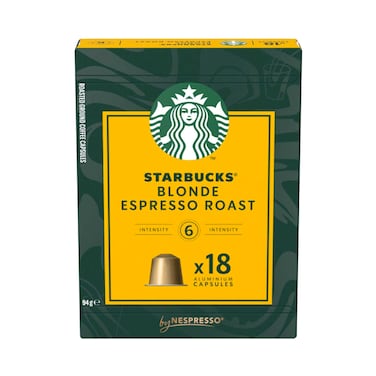 Starbucks Blonde Espresso Roast 6 Intensity 18 Aluminum Coffee Capsules 94g