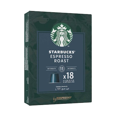 Starbucks Espresso Roast 11 Intensity 18 Aluminum Coffee Capsules 101g