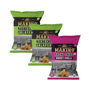 Makino Nacho Chips Jalapeno &amp; Sweet Chili 60gx3 Pieces