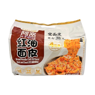 Hi A Kuan Broad Noodle With Chili Oil Hot &amp; Sour 460g