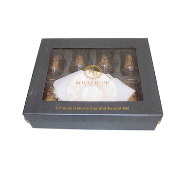رويال بلو استكانة طقم فناجين وصحون  6 قطع F06