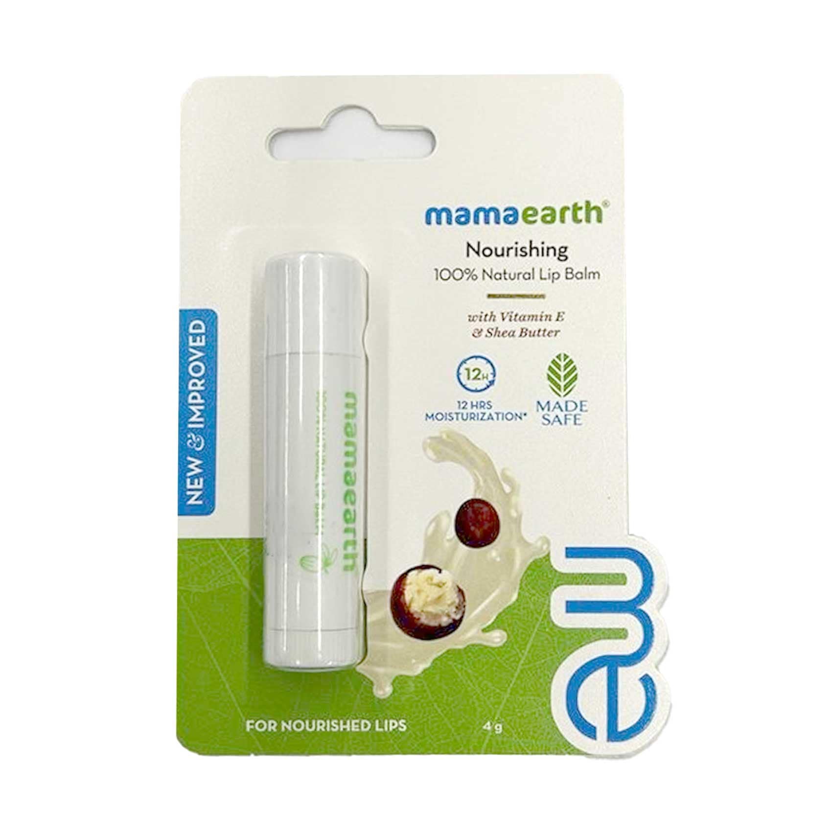 Mamaearth Nourishing 100% Natural Lip Balm With Vitamin E & Shea Butter 4g