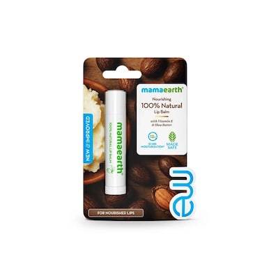 Mamaearth Nourishing 100% Natural Lip Balm With Vitamin E &amp; Shea Butter 4g