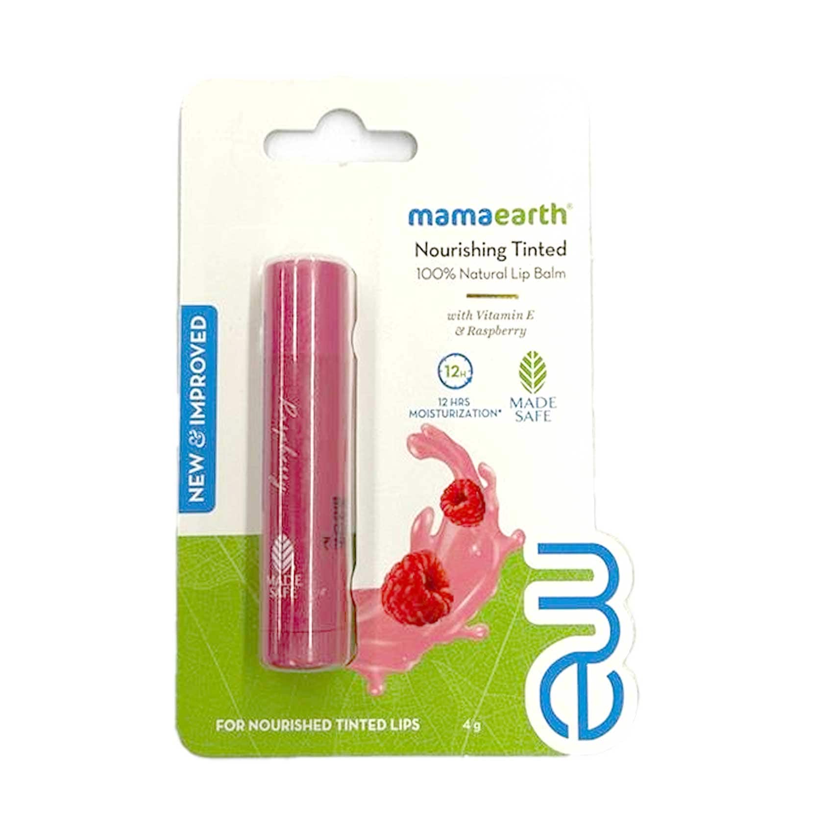 Mamaearth Nourishing Tinted 100% Natural Lip Balm With Vitamin E & Raspberry 4g