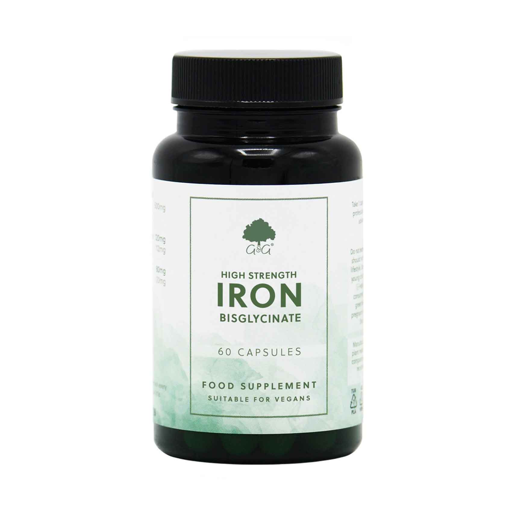 G&G High Strength Iron Bisglycinate Food Supplement 60 Capsules