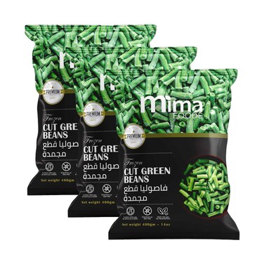 فاصوليا خضراء مقطعة مجمدة من ميما 400 جرام × 3 قطع
