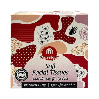 Maf Carrefour Soft Facial Tissues Cubes Assorted 100 Sheets 2 Ply
