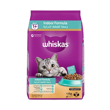 Whiskas Indoor Formula Dry Cat Food For Adult 1+ Years 1.1kg