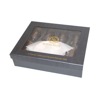 Royal Blue Istikana Cup &amp; Saucer Set 6 Pieces F05