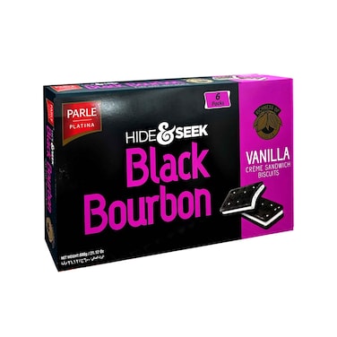 Parle Hide &amp; Seek Black Bourbon Cr&egrave;me Sandwich Vanilla 600g