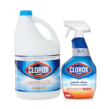 Clorox Bleach 3.78L + Kitchen Cleaner Bleach Free 750ml