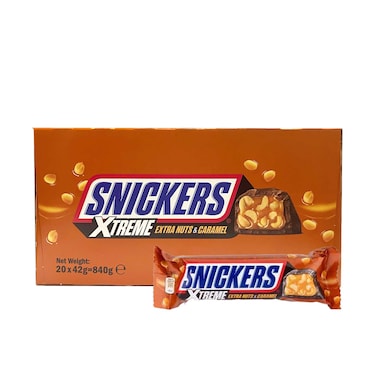 Snickers Xtreme Extra Nuts &amp; Caramel 42gx20 Pieces