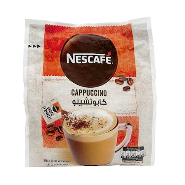Nescafe Cappuccino Foamy Coffee Mix With Choco Sprinkles 19.3gx20 Pieces