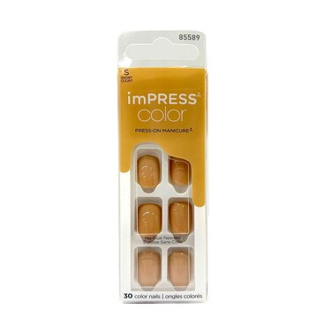 Kiss Impress Color Press On Manicure Latte Color Nails