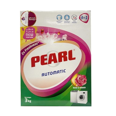 Pearl Automatic Low Foam Detergent Powder With Rose &amp; Amber 3kg